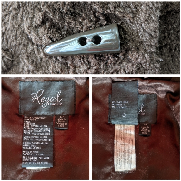 REGAL FAUX FUR COAT, SMALL - Picture 3 of 5